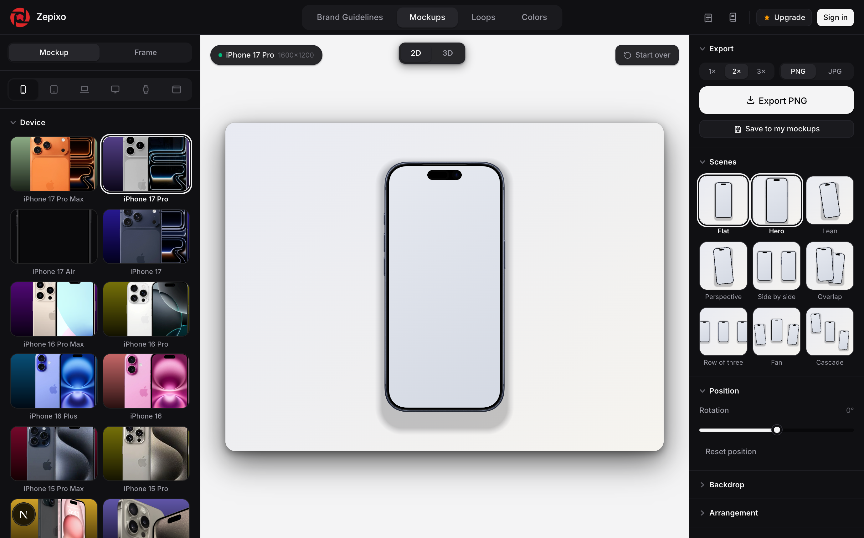 The 2D mockup studio